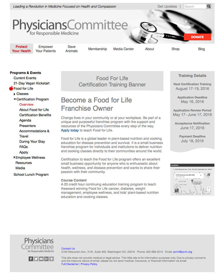 Kris Carafelli | Experience Designer & Researcher | Redesigned PCRM Food for Life Image