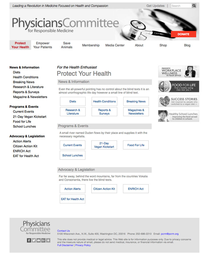 Kris Carafelli | Experience Designer & Researcher | Redesigned PCRM Category Page Image
